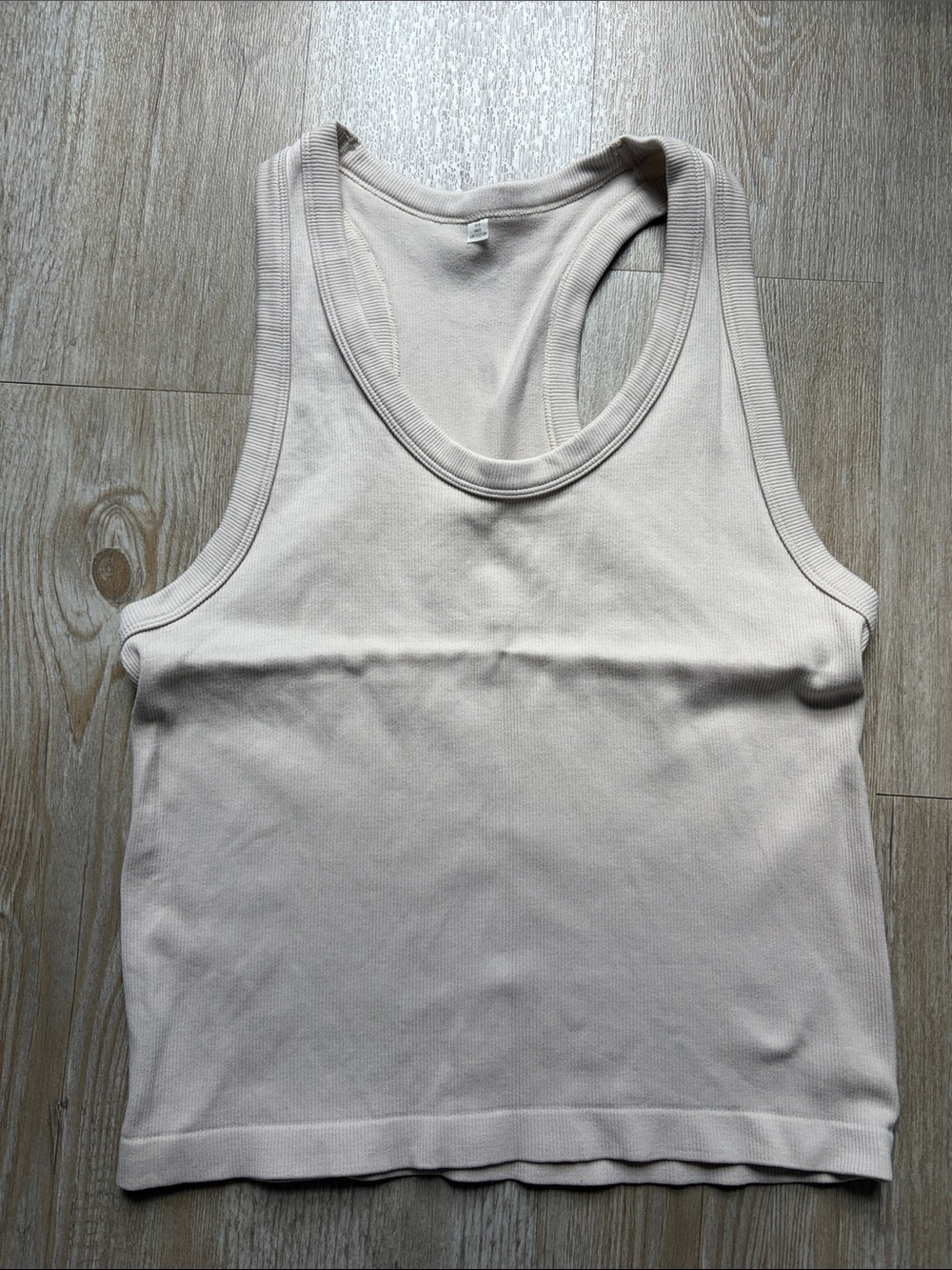 Women’s Ribbed Tank Top Set - White, Beige, Taupe - Picture 6 of 7